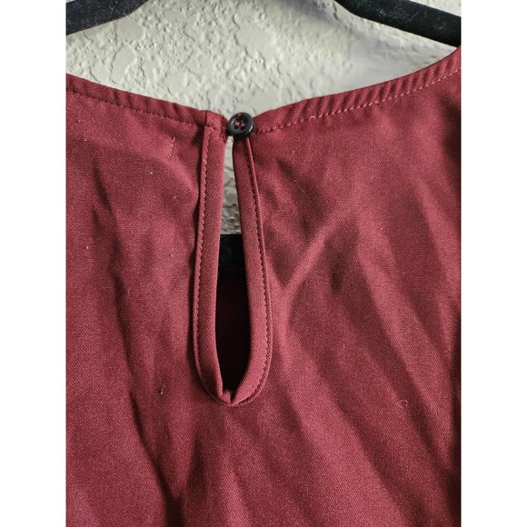 Mika Rose Womens Burgundy Bell Sleeve Blouse LG - Picture 3 of 8